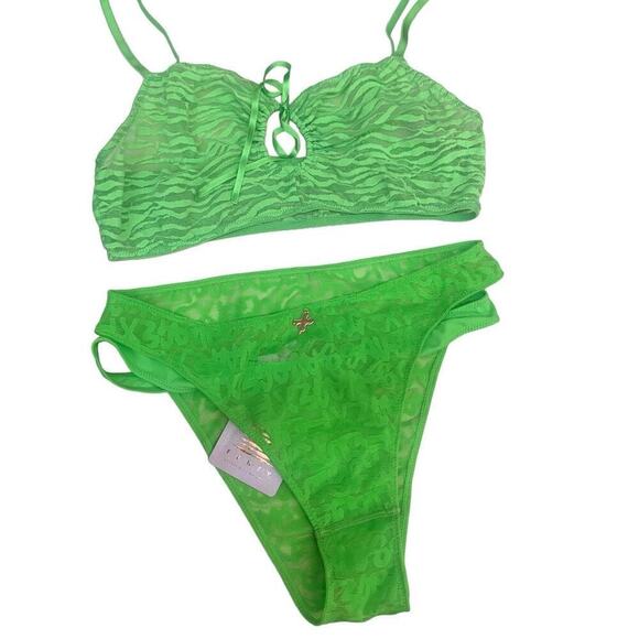 Savage x Fenty  Lime 2 pieces bottom NWT Medium Top Large - Picture 1 of 8